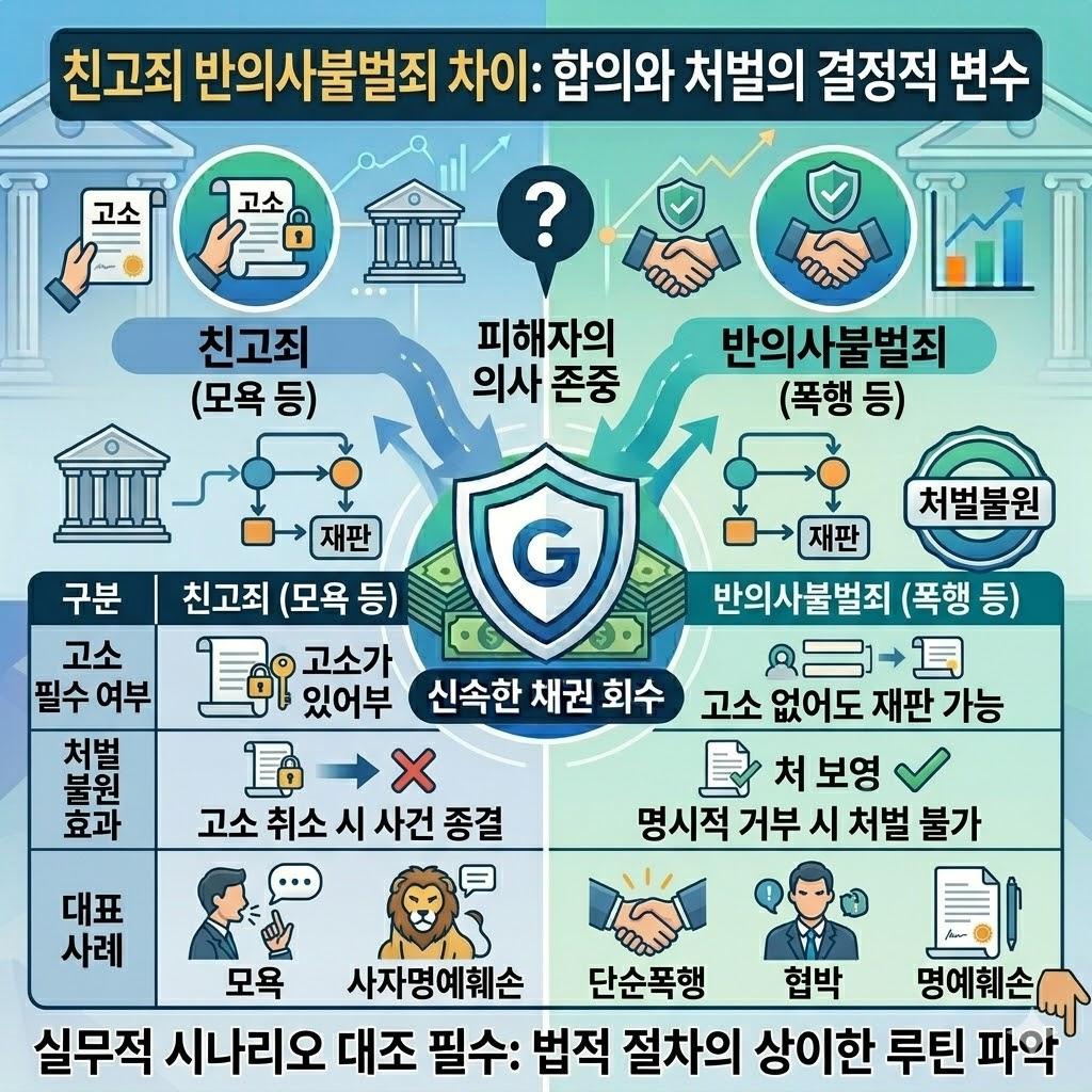 친고죄 반의사불벌죄 차이 정리