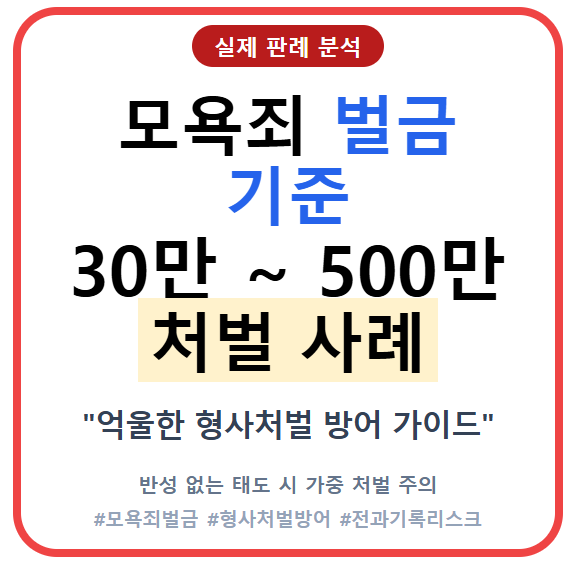 모욕죄 벌금 기준 및 처벌 사례