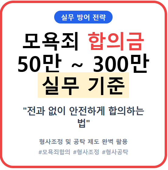 모욕죄 합의금 산정 기준