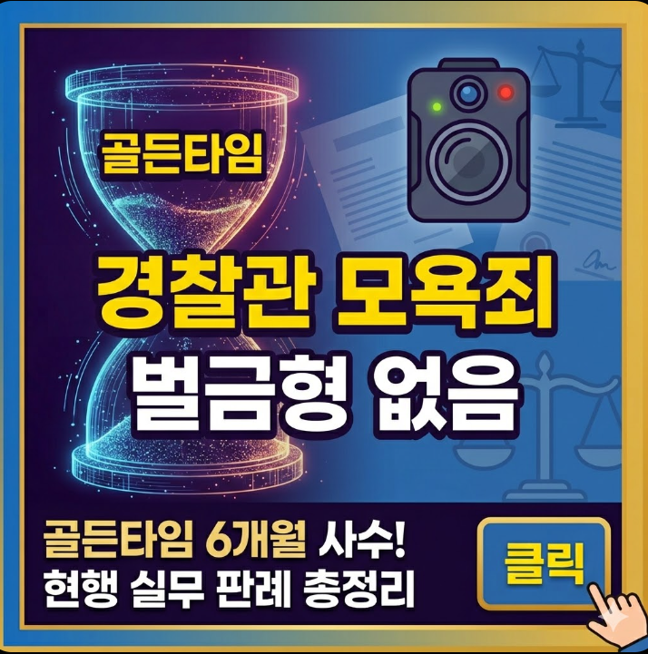 경찰관 모욕죄 벌금 및 공무집행방해 가중처벌