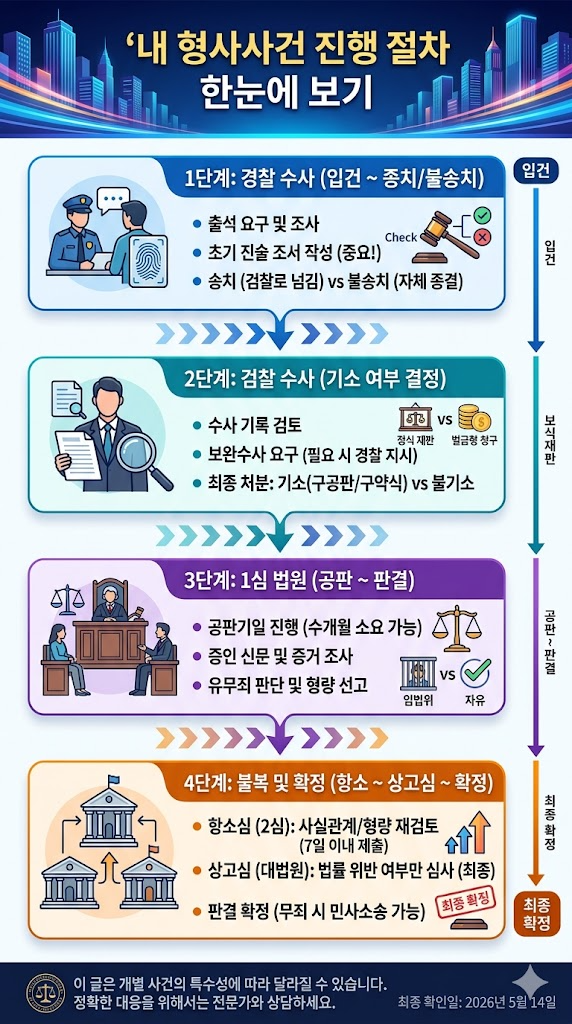 내 형사사건 진행 절차 한눈에 보기