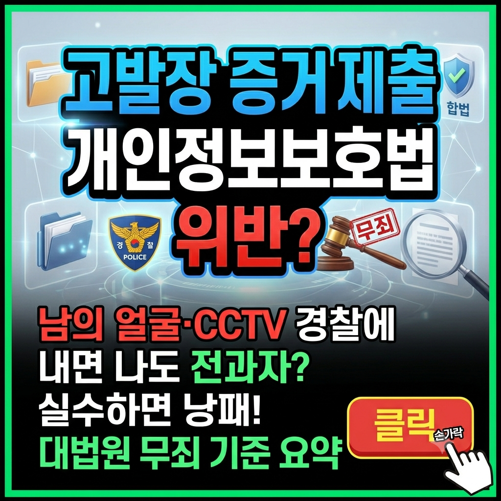 고발장 증거 제출 개인정보보호법 위반일까?
