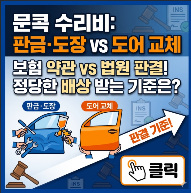 문콕 수리비 판금·도장 vs 교체 기준 핵심 정리 | 법원 판례로 확인하는 인정 조건