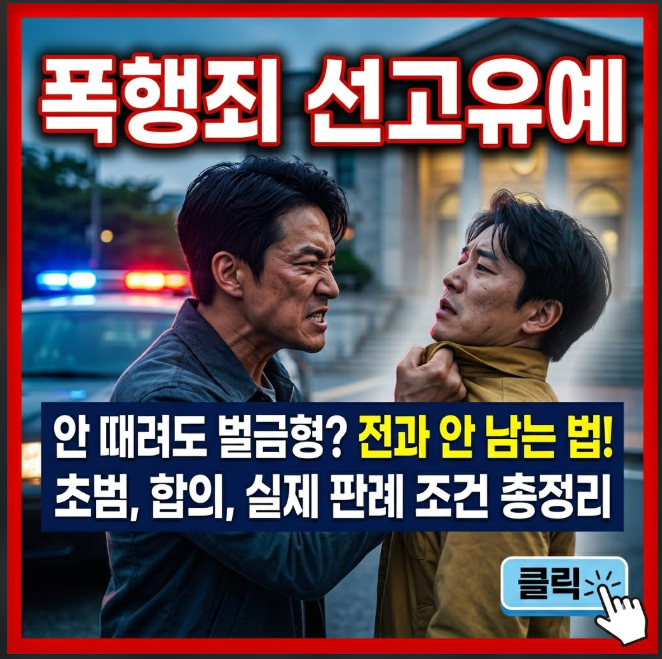 폭행죄 선고유예 조건 및 판례 핵심 총정리