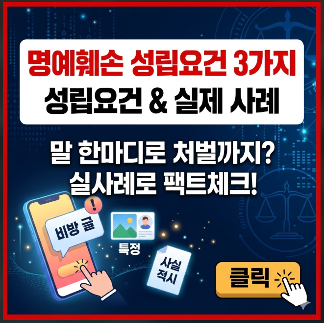 명예훼손 성립요건 3가지 및 뜻 처벌 기준 사례 총정리