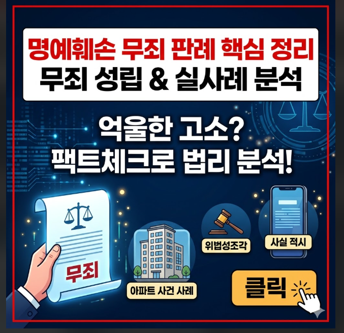 명예훼손 무죄 판례 핵심 정리