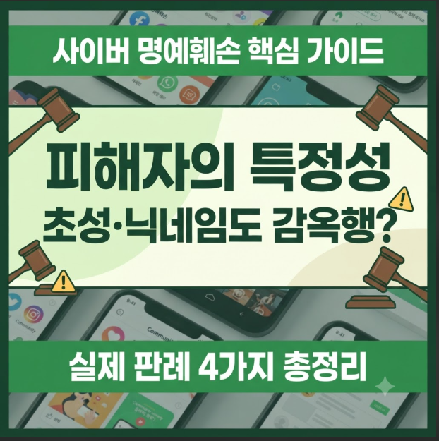 사이버 명예훼손 피해자 특정성 초성 이니셜 닉네임 처벌 판례 총정리