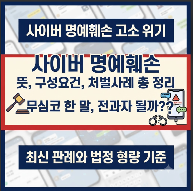 사이버 명예훼손 성립요건 4가지와 뜻 사례 처벌 형량 총정리