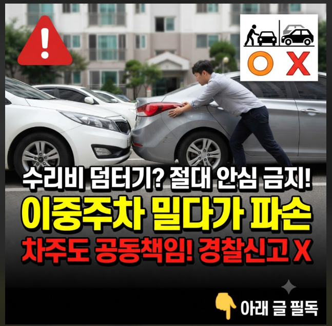 이중주차 밀다가 접촉